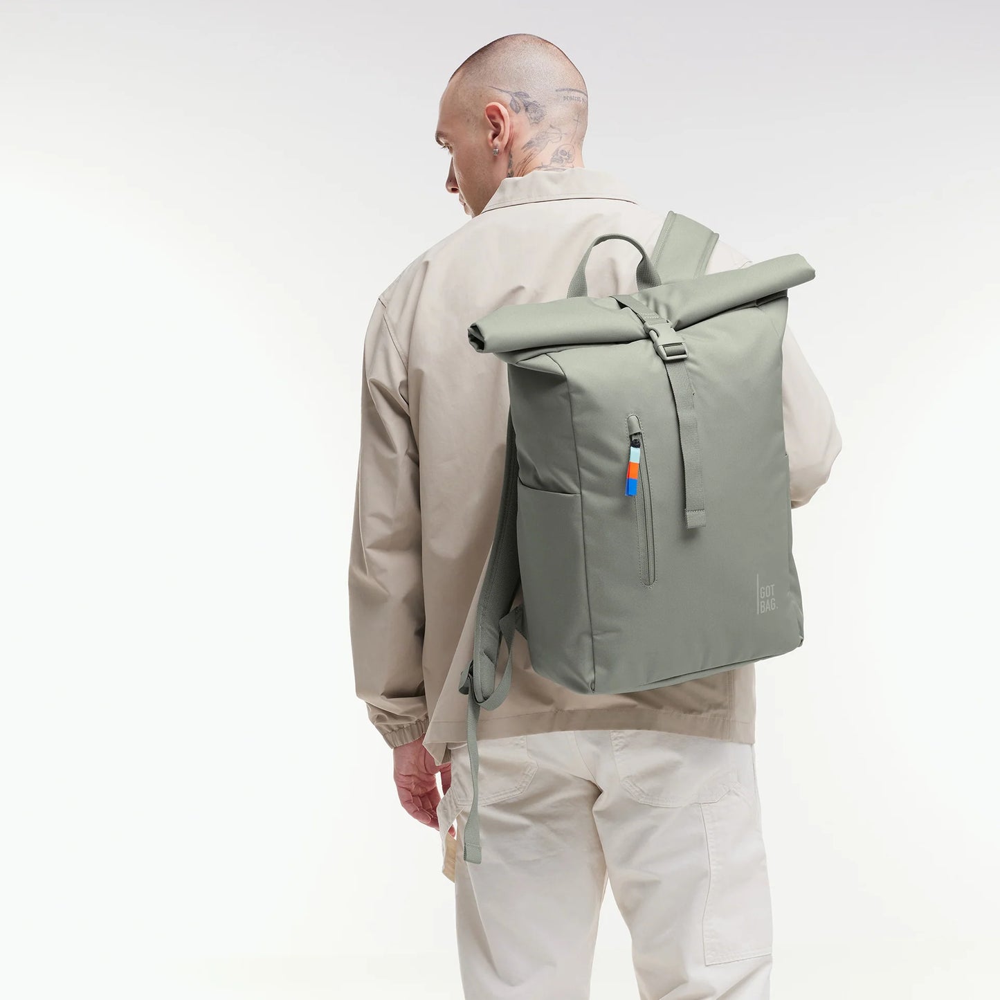 ZAINO ROLLTOP EASY VERDE SALVIA - PLASTICA RICICLATA